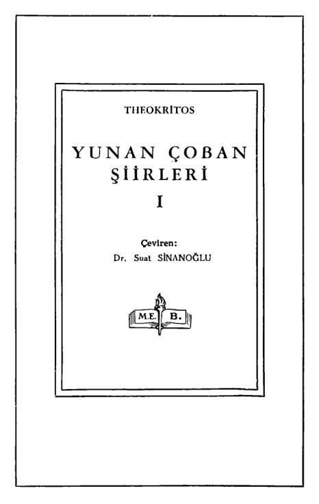 Yunan Çoban Şiirleri PDF İndir – Theokritos