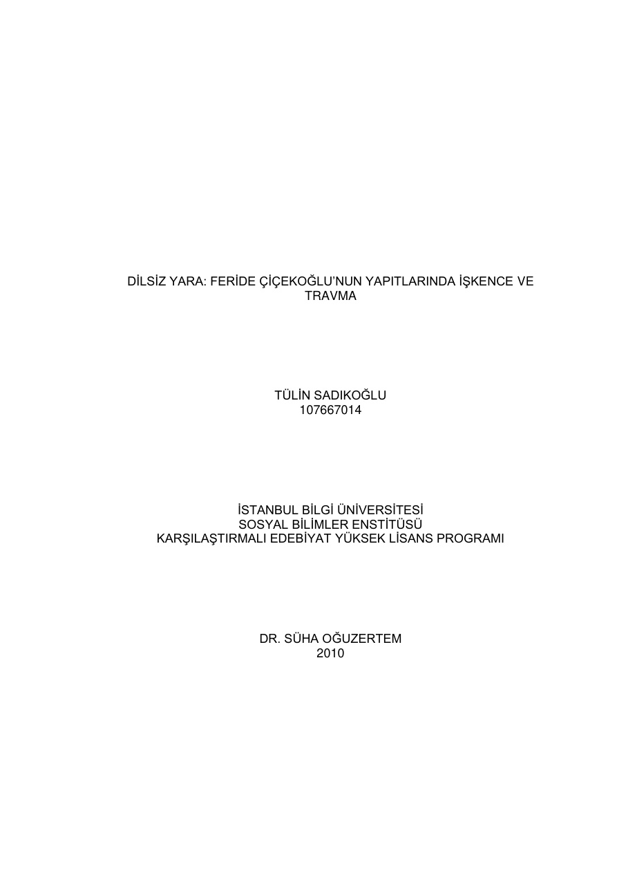 Dilsiz Yara PDF İndir – Tülin Sadıkoğlu