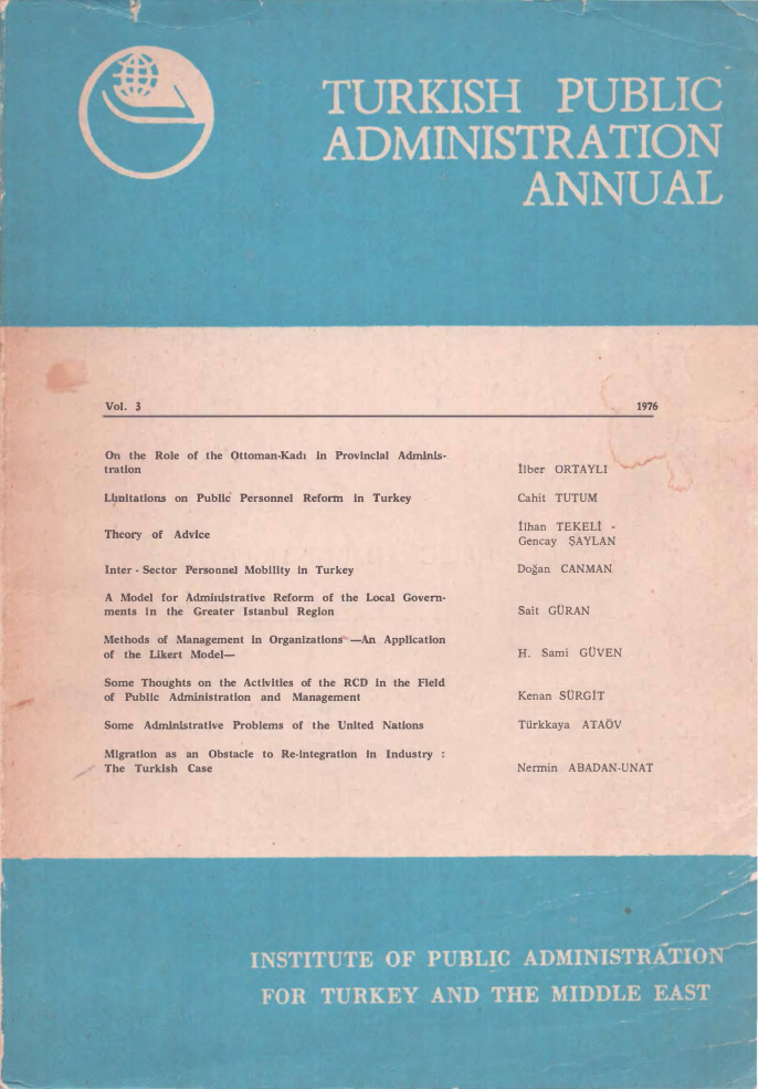 Turkish Public Administration Annual Vol 3 1976 PDF İndir – Kolektif