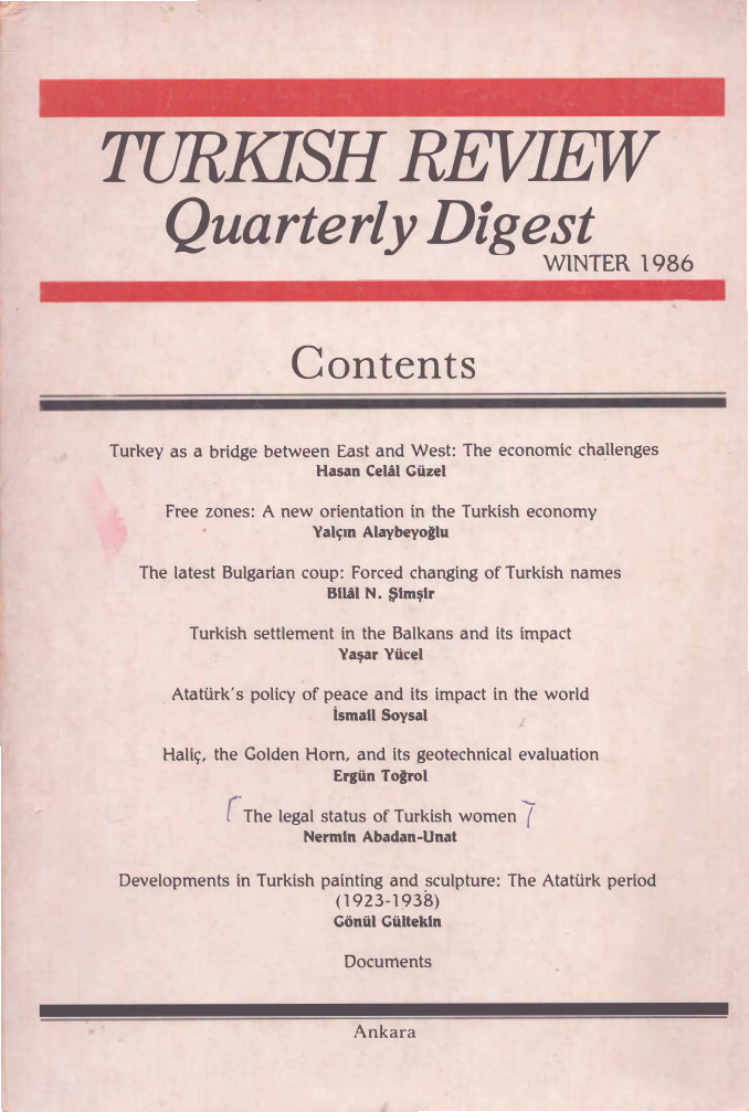 Turkish Review Quarterly Digest Winter 1986 PDF İndir – Kolektif