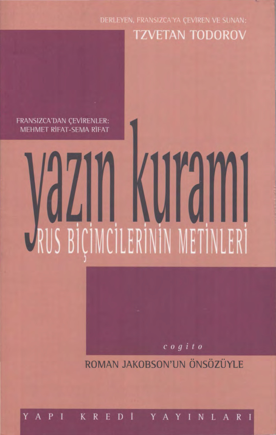 Yazın Kuramı: Rus Biçimcilerinin Metinleri PDF İndir – Tzvetan Todorov