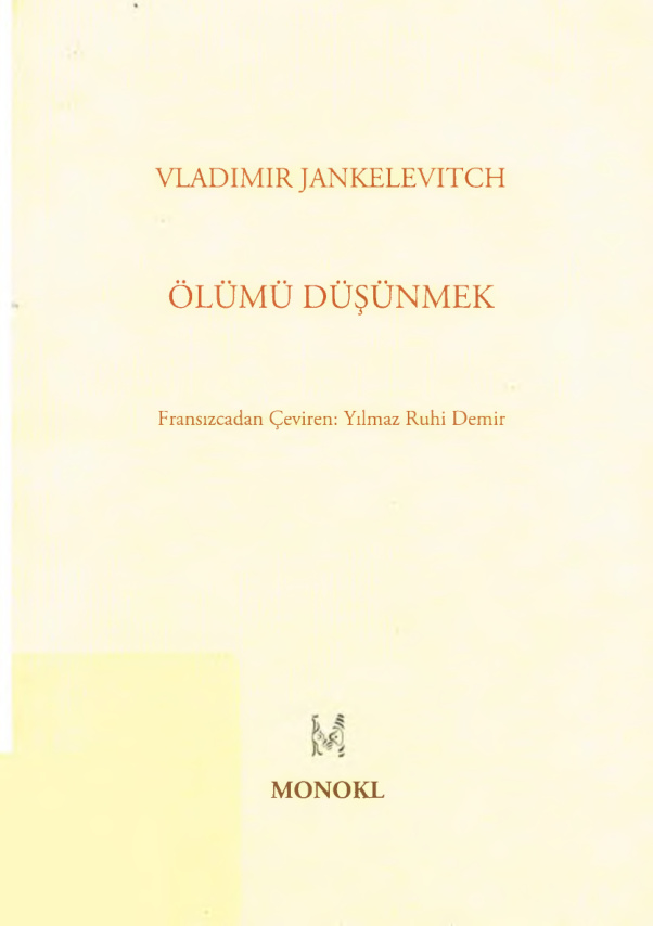 Ölümü Düşünmek PDF İndir – Vladimir Jankelevitch