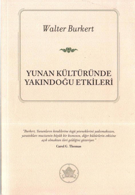 Yunan Kültüründe Yakındoğu Etkileri PDF İndir – Walter Burkert