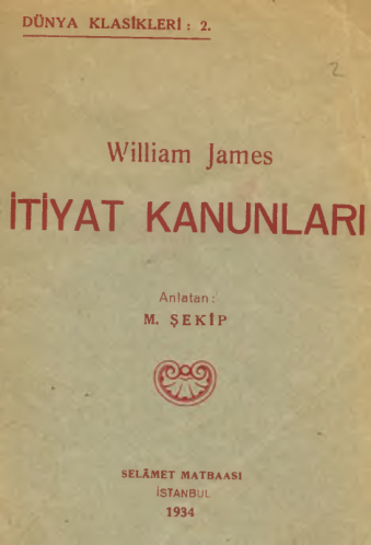 İtiyat Kanunları PDF İndir – William James