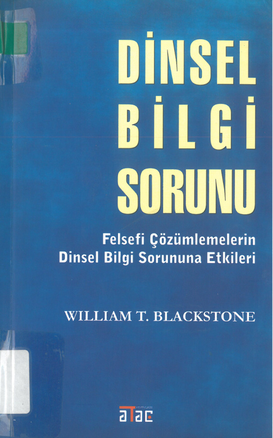 Dinsel Bilgi Sorunu PDF İndir – William T. Blackstone