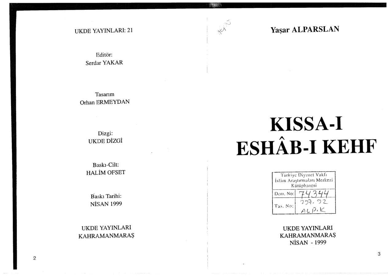 Kıssa-i Eshab-ı Kehf PDF İndir – Yaşar Alparslan