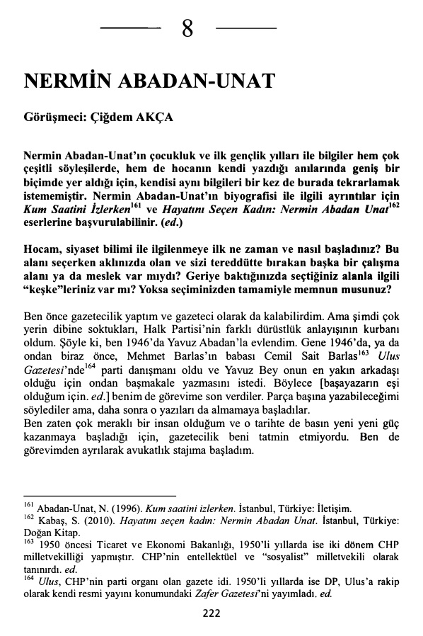 Türkiye’de Siyaset Bilimine Yön Verenler: Nermin Abadan Unat PDF İndir – Yılmaz Esmer vd.