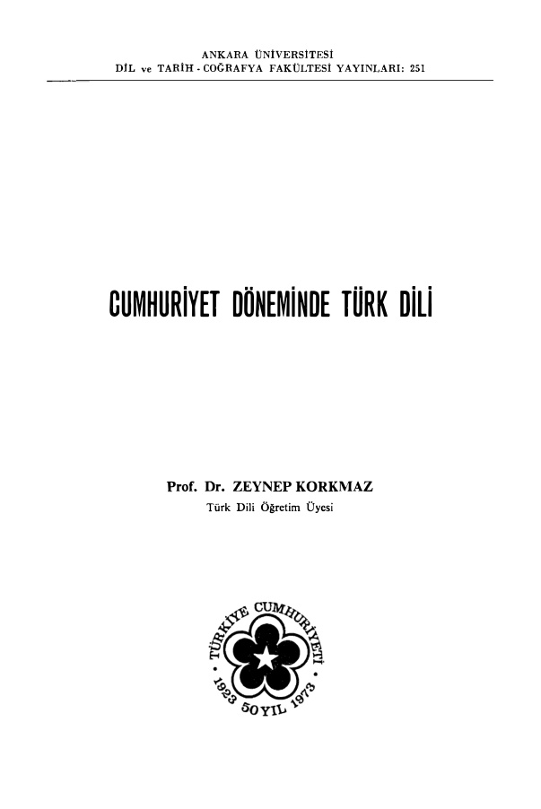 Cumhuriyet Döneminde Türk Dili PDF İndir – Zeynep Korkmaz