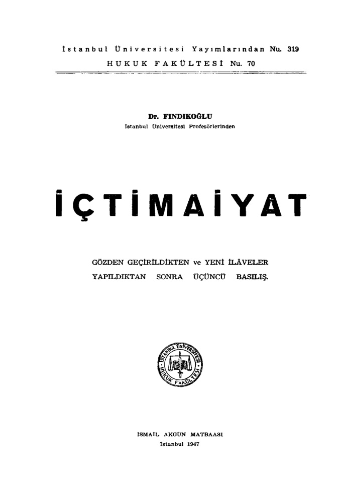 İçtimaiyat PDF İndir – Ziyaeddin Fahri Fındıkoğlu