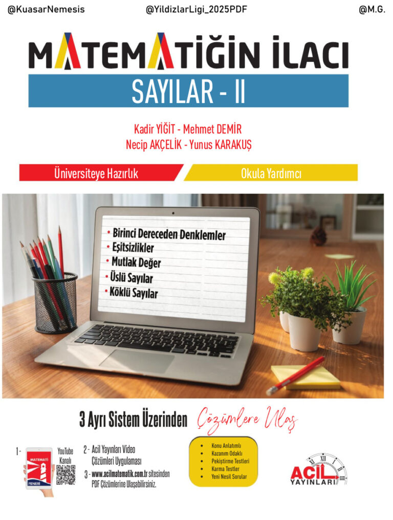 2026 Acil Yayınları Matematiğin İlacı Sayılar 2 Kitabı @YildizlarLigi Kitap Kapağı