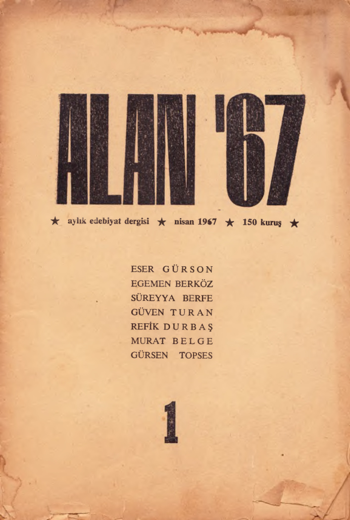 Alan 67 Sayı 1 Nisan 1967 PDF İndir - Kolektif 4 Alan 67 Sayı 1 Nisan 1967 PDF İndir – Kolektif