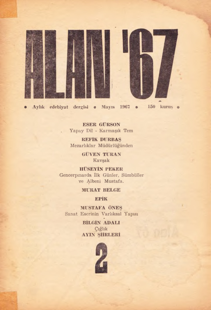 Alan 67 Sayı 2 Mayıs 1967 PDF İndir - Kolektif 3 Alan 67 Sayı 2 Mayıs 1967 PDF İndir – Kolektif