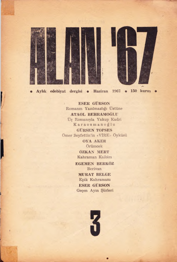 Alan 67 Sayı 3 Haziran 1967 PDF İndir - Kolektif 2 Alan 67 Sayı 3 Haziran 1967 PDF İndir – Kolektif