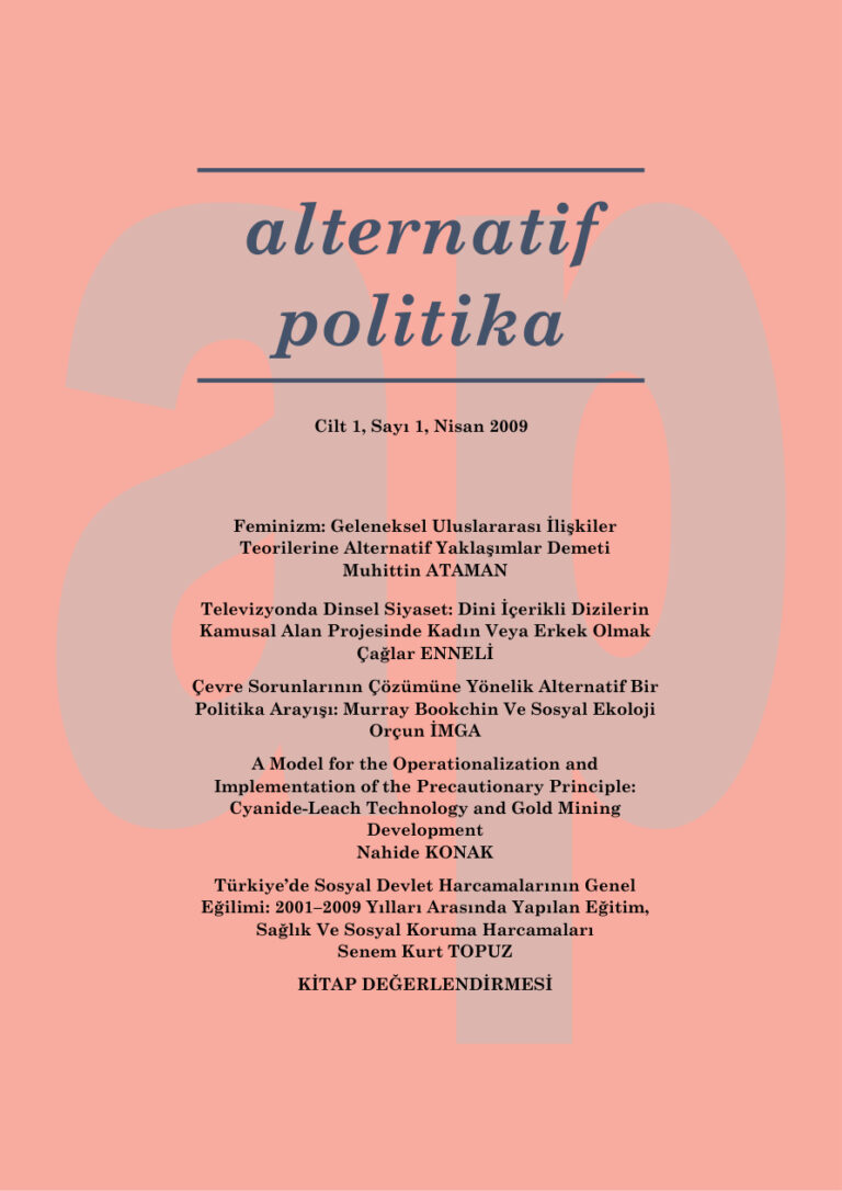 Alternatif Politika Cilt 01 Sayı 1 Nisan 2009 Kitap Kapağı