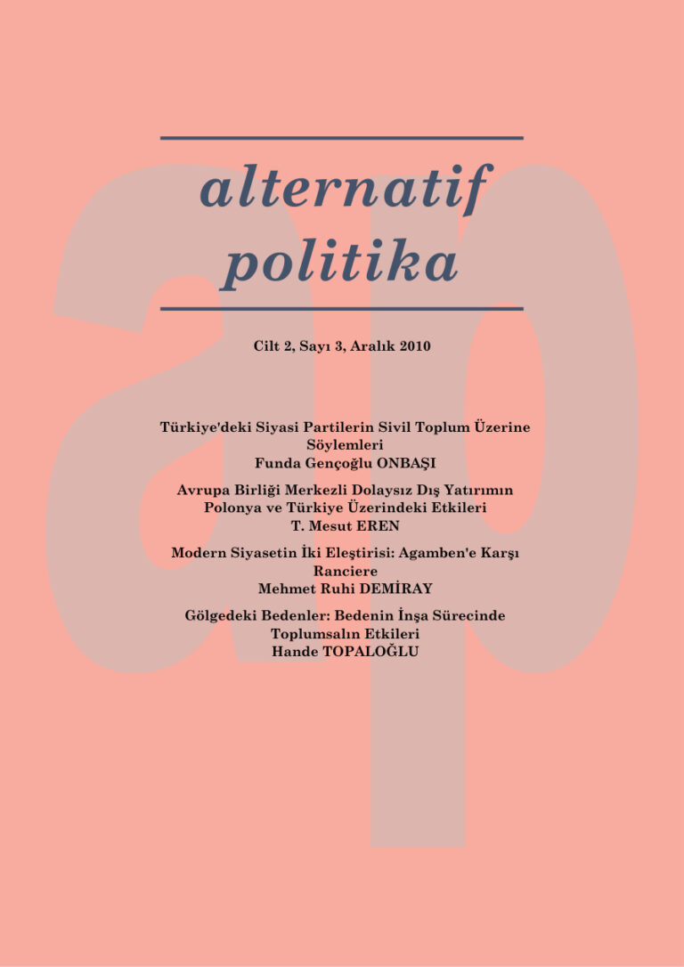 Alternatif Politika Cilt 02 Sayı 3 Aralık 2010 Kitap Kapağı