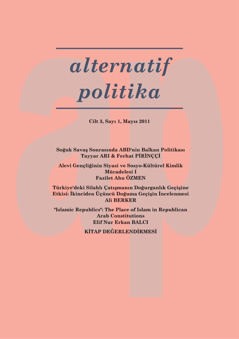 Alternatif Politika Cilt 03 Sayı 1 Mayıs 2011 Kitap Kapağı