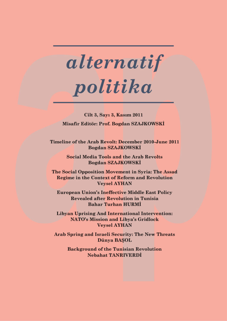 Alternatif Politika Cilt 03 Sayı 3 Kasım 2011 Kitap Kapağı