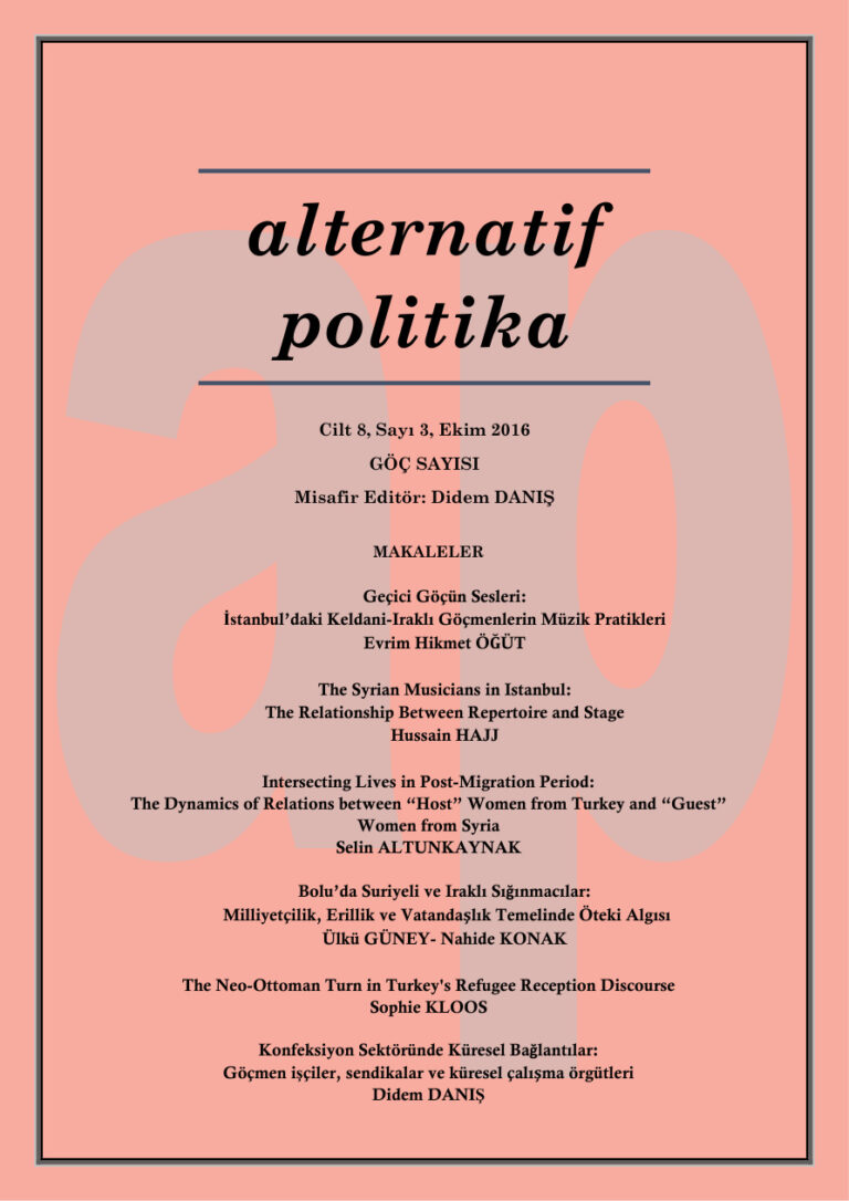 Alternatif Politika Cilt 08 Sayı 3 EKim 2016 Kitap Kapağı