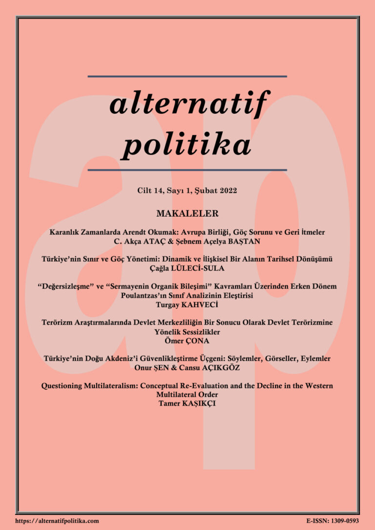Alternatif Politika Cilt 14 Sayı 1 Şubat 2022 Kitap Kapağı