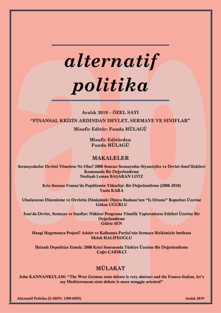 Alternatif Politika Özel Sayı Sayı 36 Aralık 2019 Kitap Kapağı
