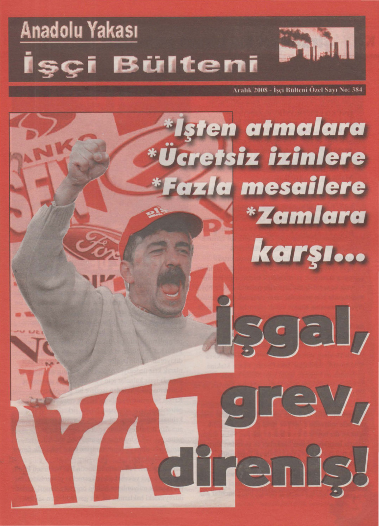 Anadolu Yakası İşçi Bülteni İşçi Bülteni Özel Sayı 384 Aralık 2008 PDF İndir – Kolektif