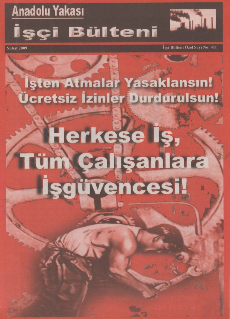 Anadolu Yakası İşçi Bülteni İşçi Bülteni Özel Sayı 411 Şubat 2009 PDF İndir – Kolektif