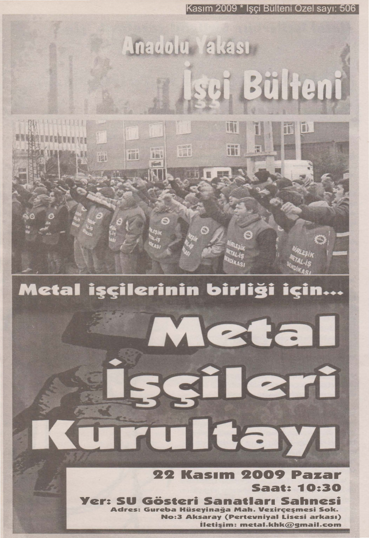 Anadolu Yakası İşçi Bülteni İşçi Bülteni Özel Sayı 506 Kasım 2009 PDF İndir – Kolektif