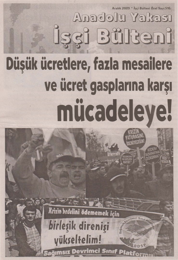 Anadolu Yakası İşçi Bülteni İşçi Bülteni Özel Sayı 516 Aralık 2009 PDF İndir – Kolektif