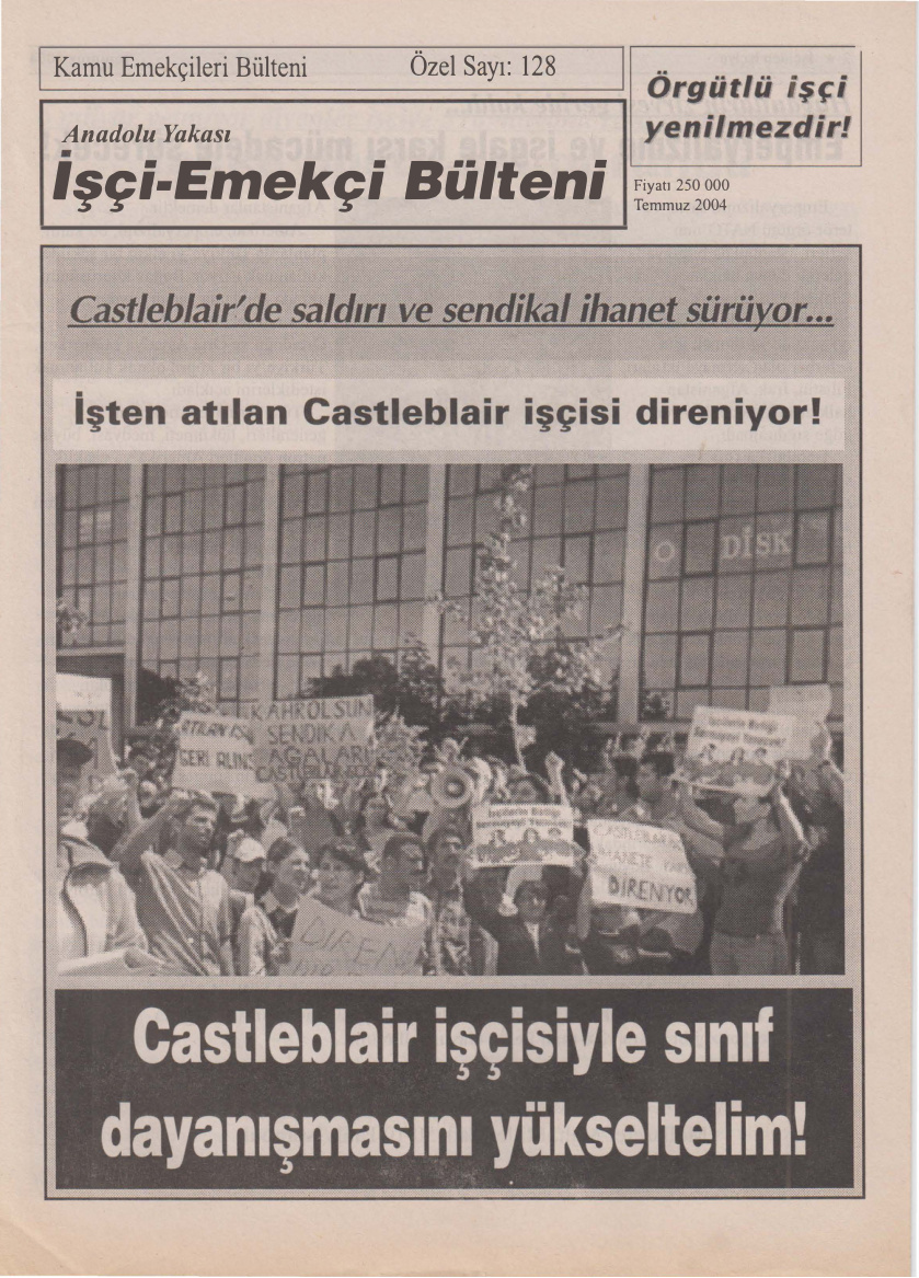 Anadolu Yakası İşçi-Emekçi Bülteni Kamu Emekçileri Bülteni Özel Sayı 128 Temmuz 2004 PDF İndir – Kolektif