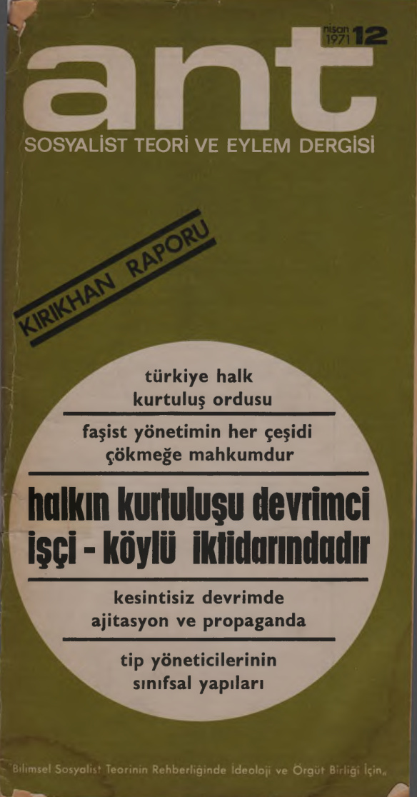 Ant Sosyalist Teori ve Eylem Dergisi Sayı 12 PDF İndir – Doğan Özgüden