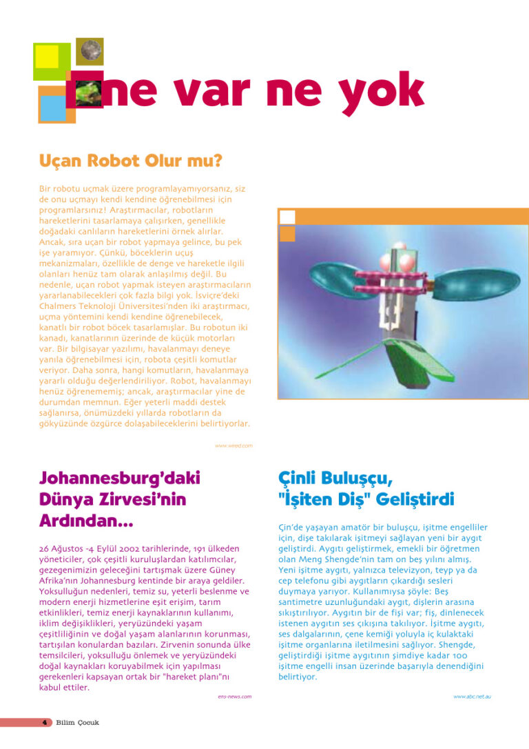 Bilim ve Çocuk Sayı 057 Eylül 2002 Kitap Kapağı
