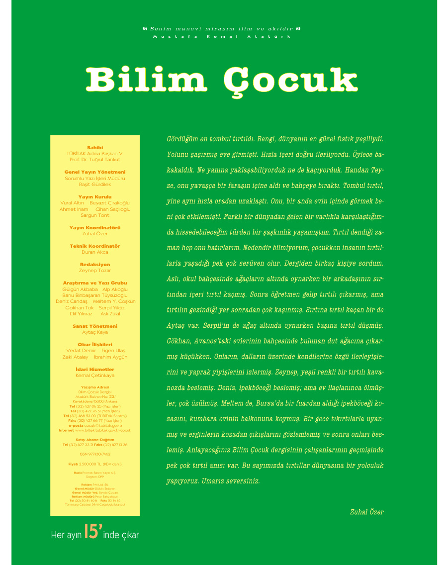 Bilim ve Çocuk Sayı 068 Ağustos 2003 PDF İndir – Kolektif