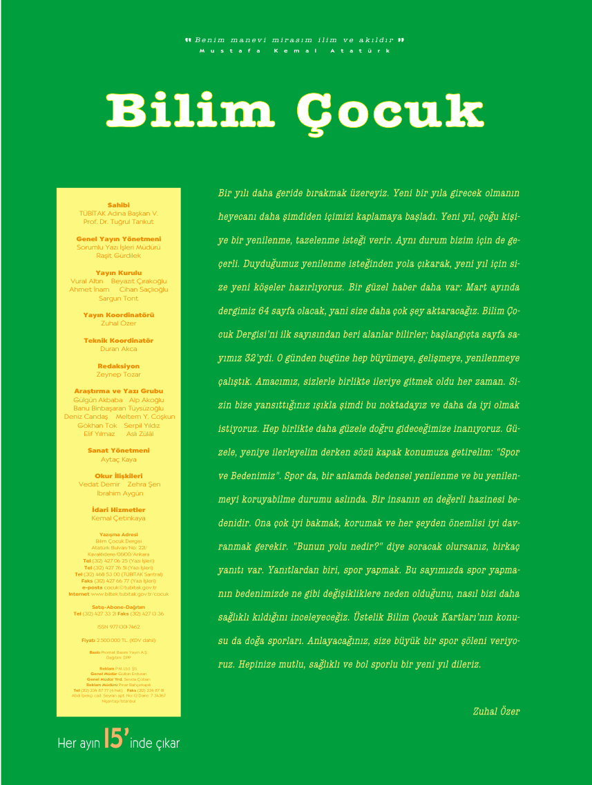 Bilim ve Çocuk Sayı 072 Aralık 2003 PDF İndir – Kolektif