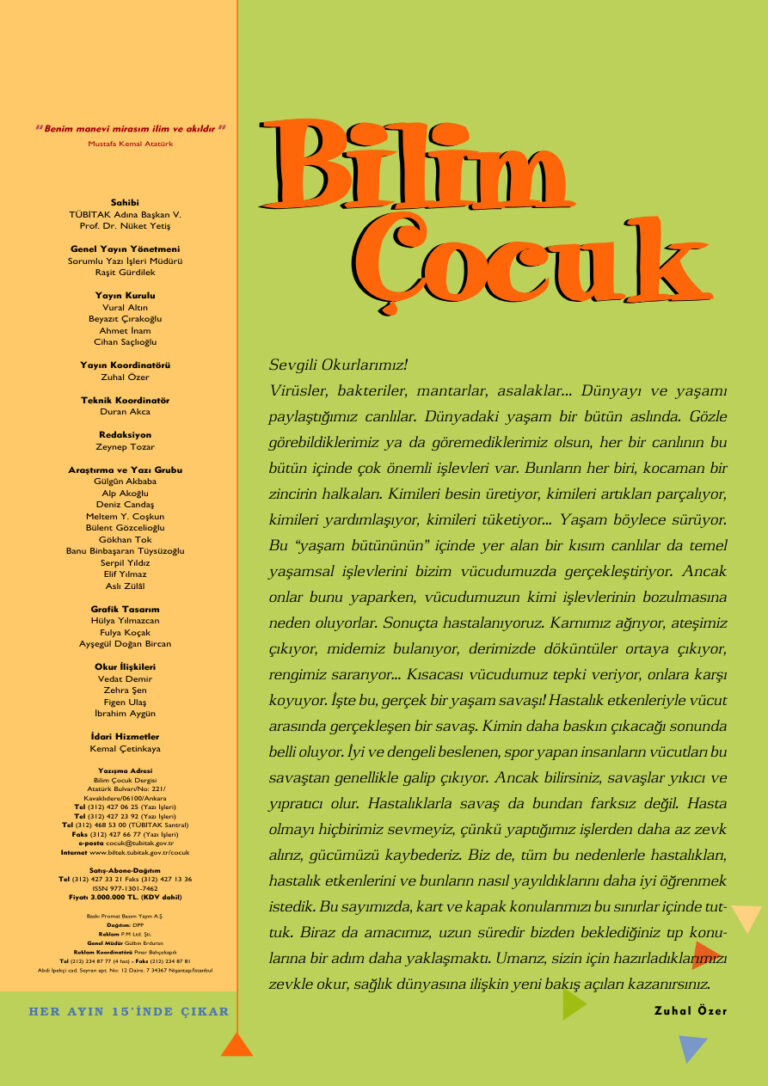 Bilim ve Çocuk Sayı 081 Eylül 2004 Kitap Kapağı