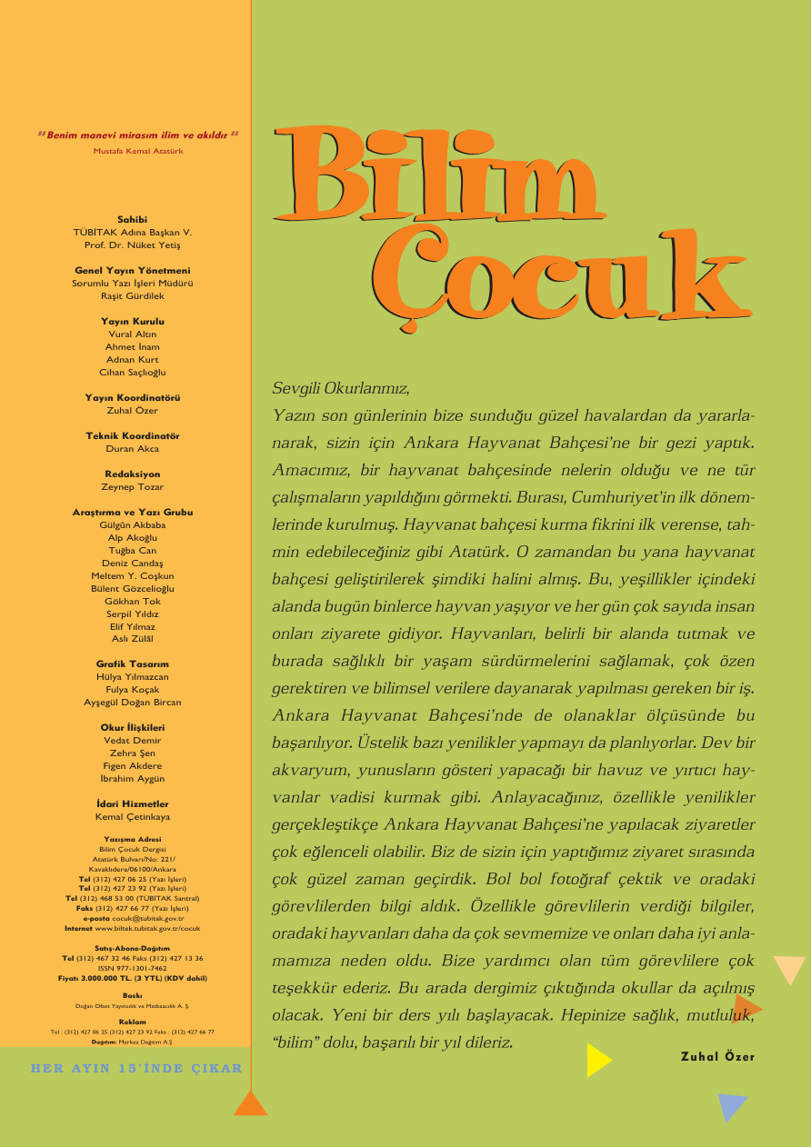 Bilim ve Çocuk Sayı 093 Eylül 2005 PDF İndir – Kolektif
