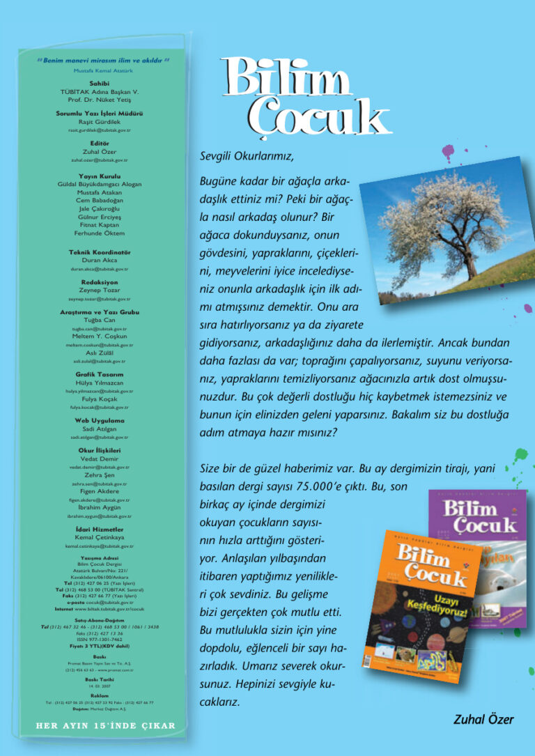 Bilim ve Çocuk Sayı 111 Mart 2007 Kitap Kapağı