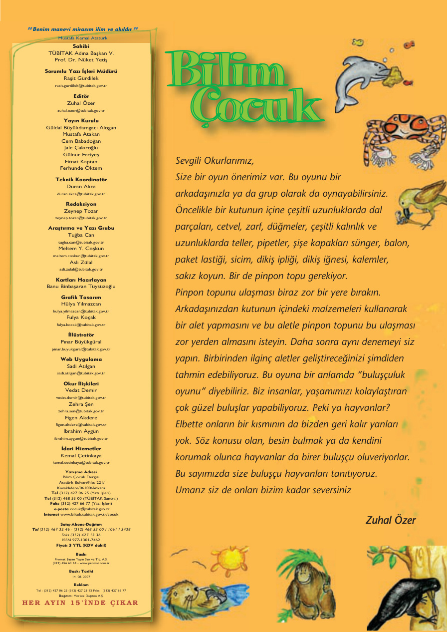 Bilim ve Çocuk Sayı 116 Ağustos 2007 PDF İndir – Kolektif