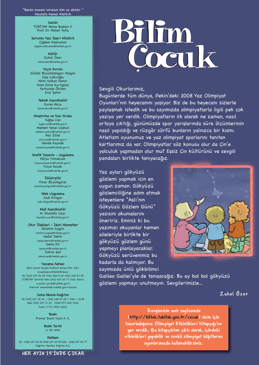 Bilim ve Çocuk Sayı 128 Ağustos 2008 PDF İndir – Kolektif