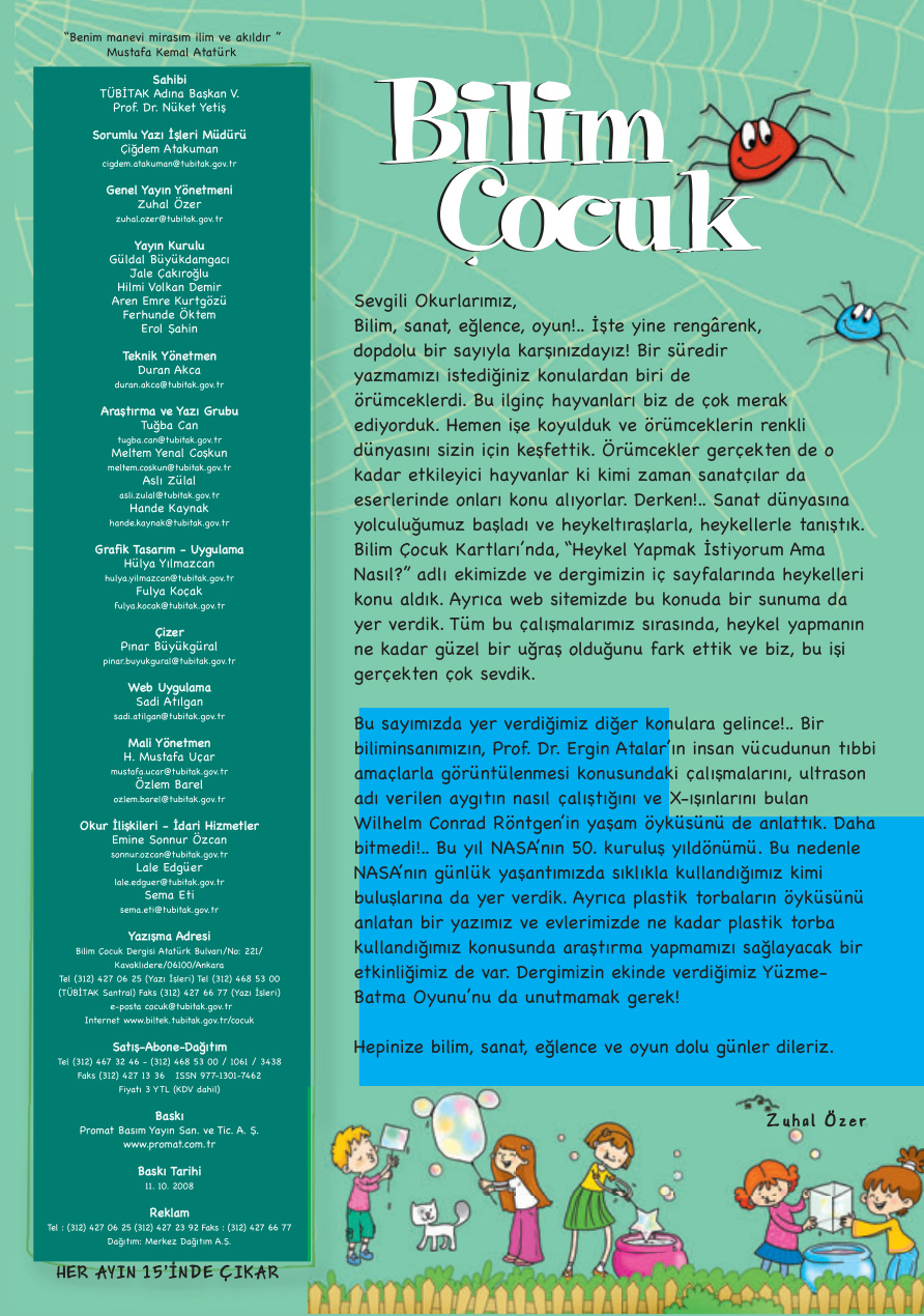 Bilim ve Çocuk Sayı 130 Ekim 2008 PDF İndir – Kolektif