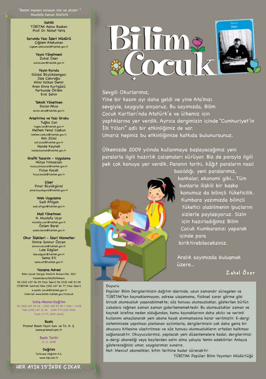 Bilim ve Çocuk Sayı 131 Kasım 2008 PDF İndir – Kolektif