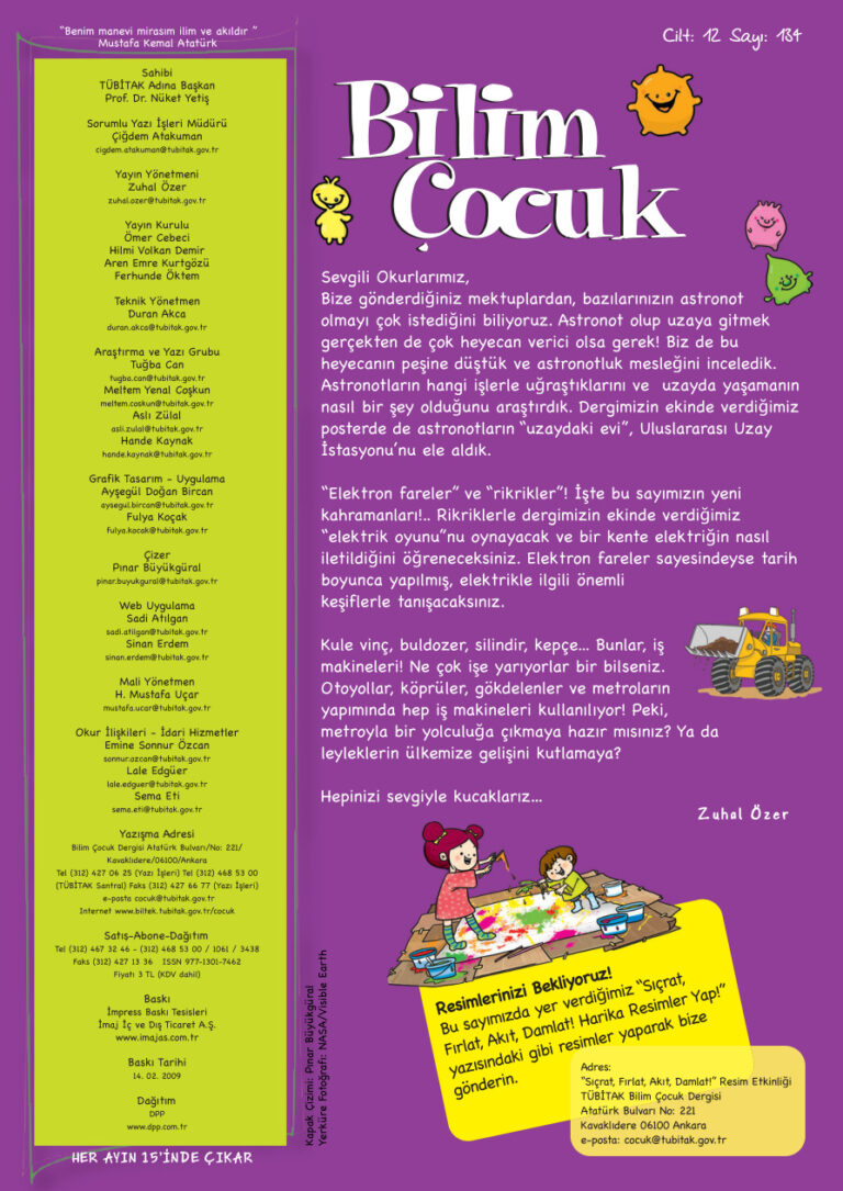 Bilim ve Çocuk Sayı 134 Şubat 2009 Kitap Kapağı