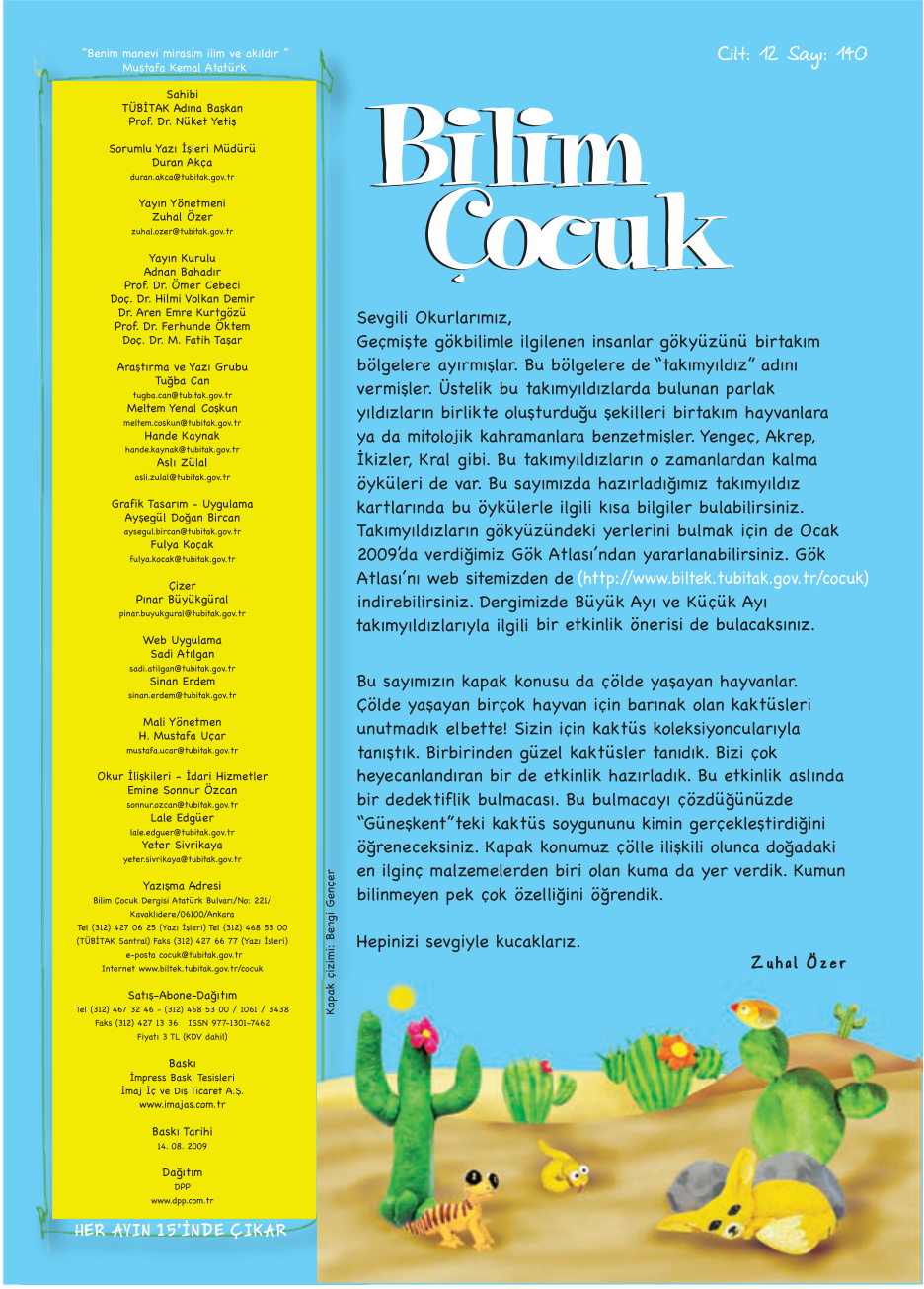 Bilim ve Çocuk Sayı 140 Ağustos 2009 PDF İndir – Kolektif