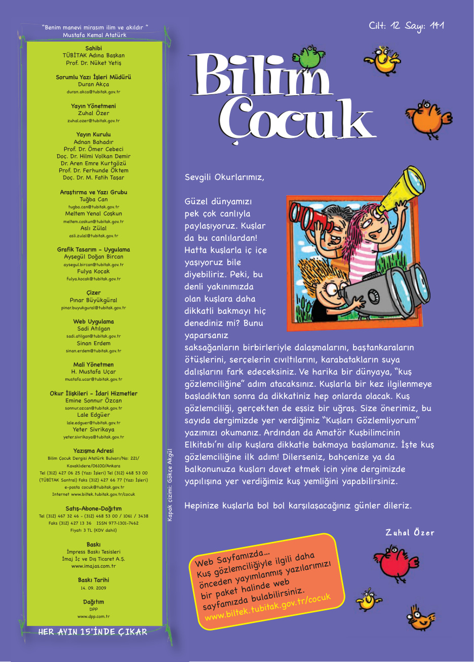 Bilim ve Çocuk Sayı 141 Eylül 2009 PDF İndir – Kolektif