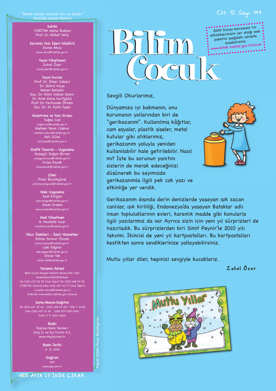 Bilim ve Çocuk Sayı 144 Aralık 2009 PDF İndir – Kolektif