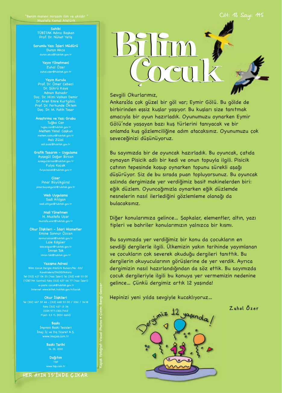 Bilim ve Çocuk Sayı 145 Ocak 2010 PDF İndir – Kolektif