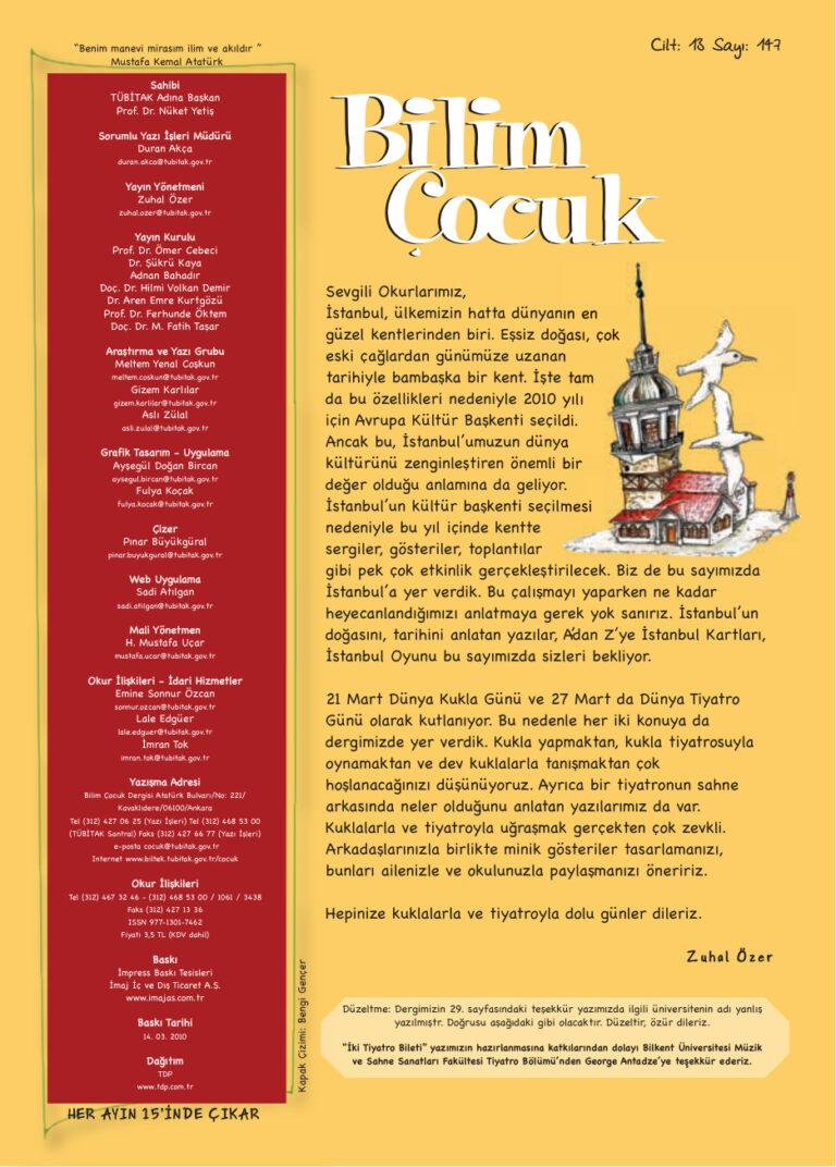 Bilim ve Çocuk Sayı 147 Mart 2010 Kitap Kapağı