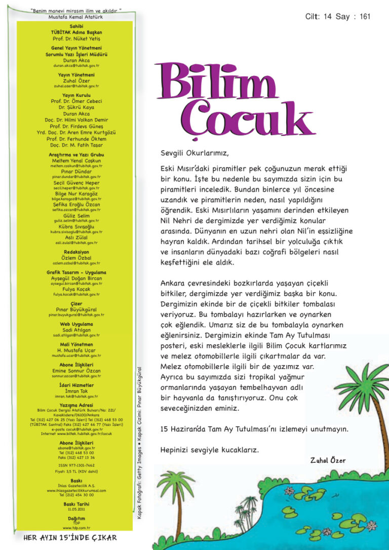 Bilim ve Çocuk Sayı 161 Mayıs 2011 Kitap Kapağı