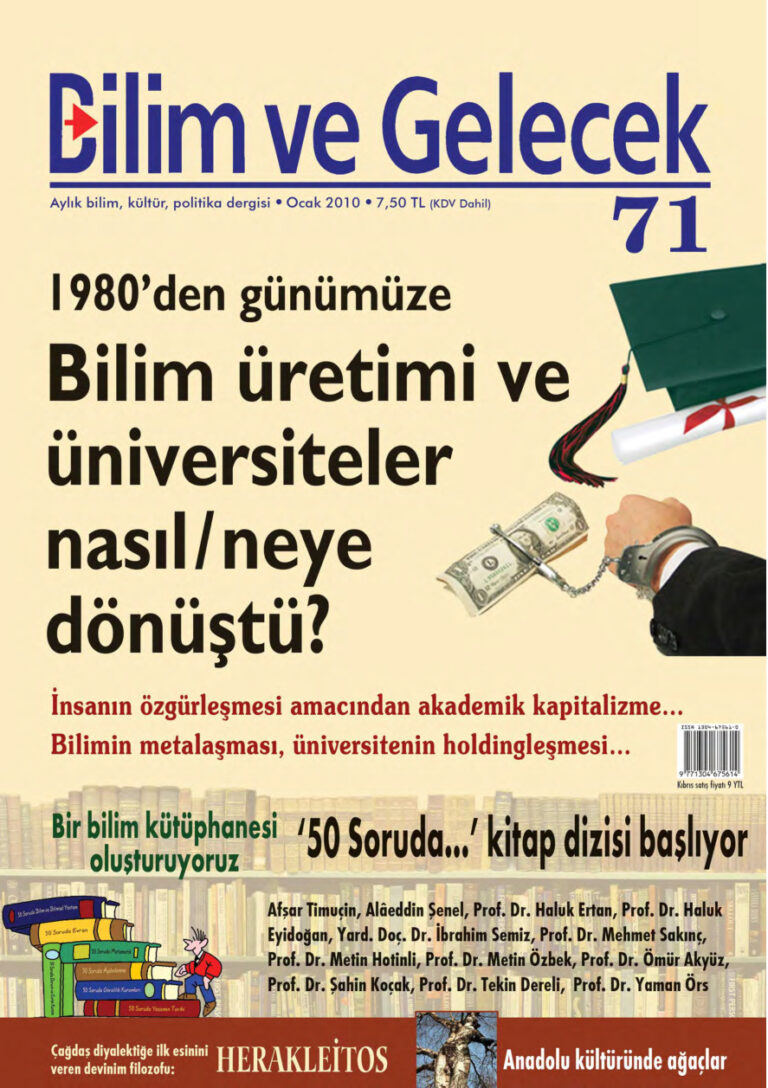 Bilim ve Gelecek Sayı 071 Ocak 2010 Kitap Kapağı