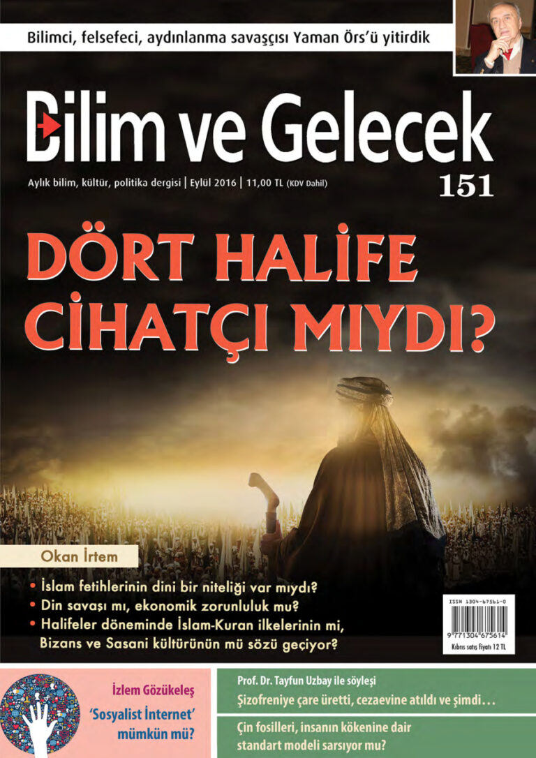 Bilim ve Gelecek Sayı 151 Eylül 2016 Kitap Kapağı