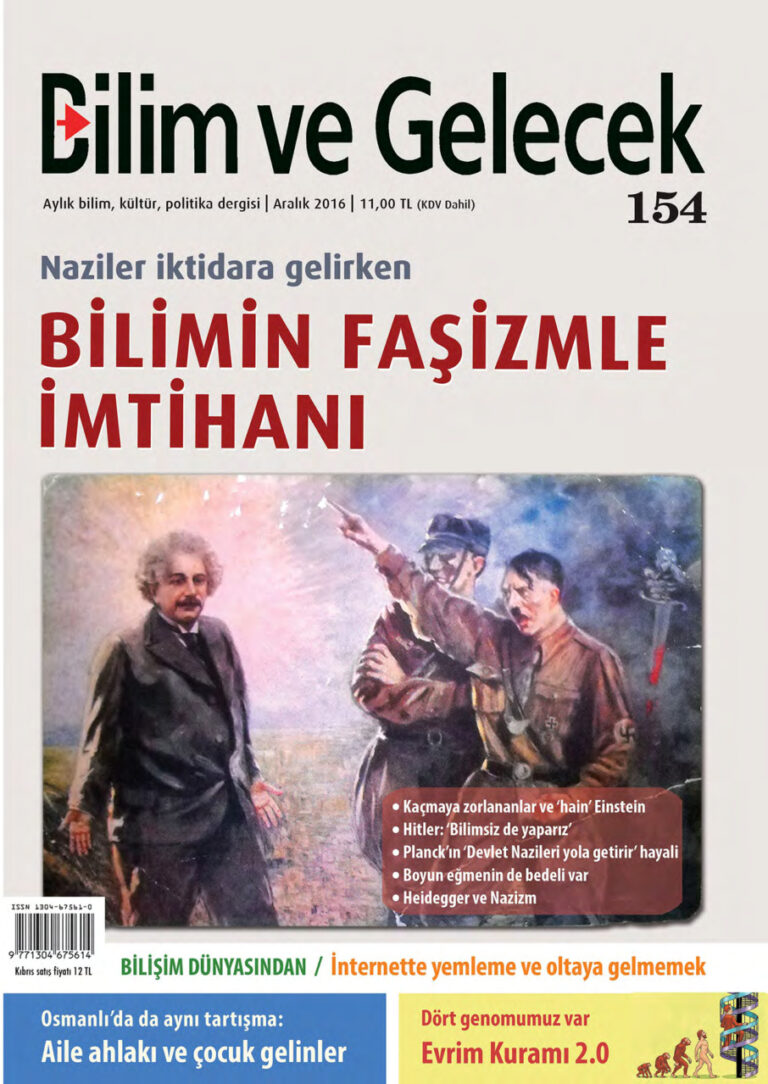 Bilim ve Gelecek Sayı 154 Aralık 2016 Kitap Kapağı